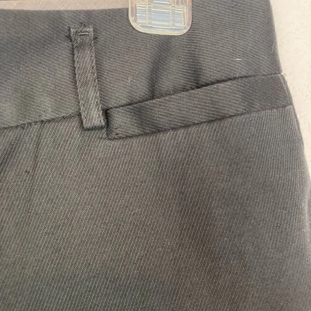 Banana Republic Stretch cotton black textured cropped trousers w/side zippers